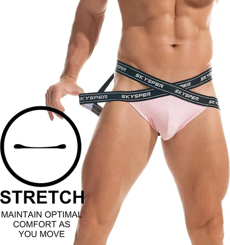 Vista 73 de SKYSPER Jock Strap Athletic Supporter para hombres Sexy Jockstrap Ropa interior masculina