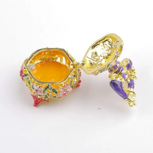 Vista 17 de SEVENBEES Figuras de teléfono turquesa, caja esmaltada con bisagras con cristales rosados, joyeros decorativos, coleccionables, regalos para niñas