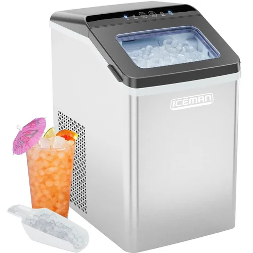 Vista 9 de ICEMAN - Máquina para hacer hielo de doble tamaño para encimera - Máquina de hielo portátil, máquina de hielo grande y pequeña con autolimpieza, 9