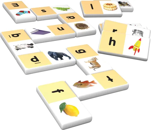 Vista 3 de Junior Learning Beginning Sound Dominoes Juegos de acción educativos, Multi (JL492) durante 48 meses a 96 meses