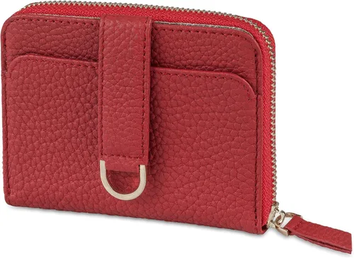 Vista 9 de Vaultskin Cartera pequeña para mujer, tarjetero de cuero con bloqueo RFID con bolsillo para monedas con cremallera, bolsillo para efectivo