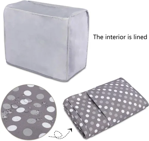 Vista 9 de LUXJA Bolsa de transporte para máquina de coser con cubierta para máquina de coser, puntos grises
