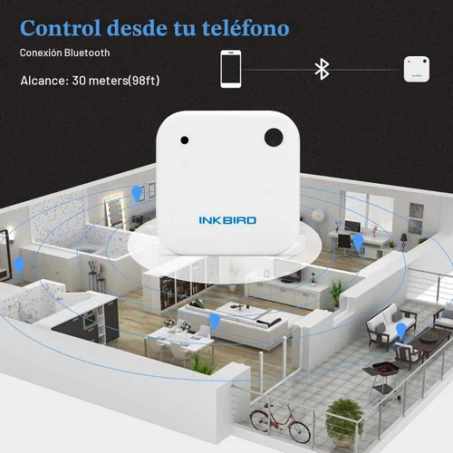 Vista 3 de Inkbird IBS-TH2 - Termómetro inalámbrico con sensor de temperatura y temperatura Bluetooth, con aplicación para Android e iOS