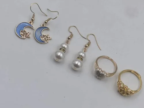 Vista 2 de Juego de joyas de plata 925 para mujer, collar de amatista morada, aretes, anillos, pulsera y caja de regalo