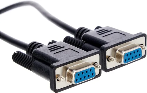 Vista 2 de StarTech DB9 RS232 - Cable de módem nulo, 3.3 ft, color negro (SCNM9FF1MBK) Cable de módem nulo RS232 de 9 pines, cable cruzado, DB-9 (F) a DB-9