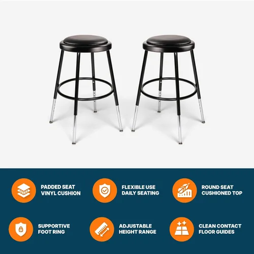 Vista 9 de OEF Furnishings OEF6418H-10/2 Taburete redondo multiusos de grado comercial prémium