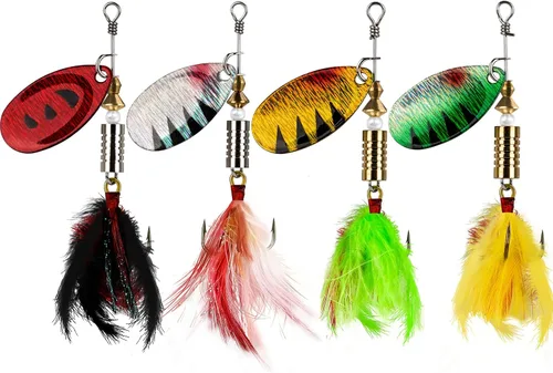 Vista 8 de THKFISH Spinnerbait Spinners Spinnerbait señuelos de trucha Señuelos de pesca para lubina trucha Crappie