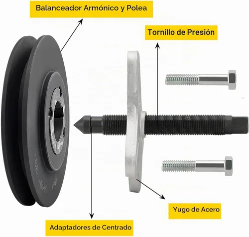 Vista 5 de Juego de extractores de equilibrador armónico de 46 piezas Azul