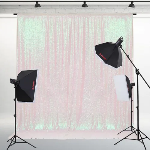 Vista 40 de PartyDelight Cortinas de Fondo de Lentejuelas 2 Paneles Negro 5 Pies x 10 Pies Telón de Fondo para Fotografía Cortina de Boda Eventos Especiales