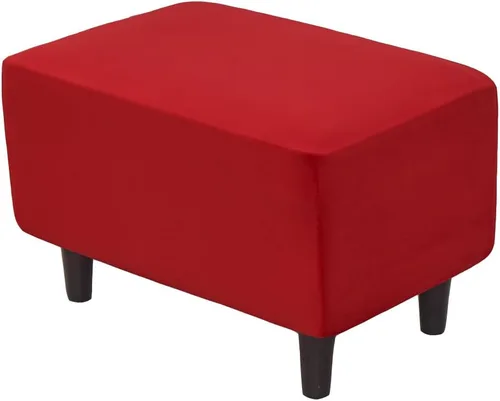 Vista 21 de Fundas otomanas elásticas, funda otomana de terciopelo, funda rectangular de almacenamiento para taburete, funda para reposapiés para sala de estar