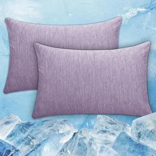 Vista 10 de CHOSHOME Fundas de almohada refrescantes con cremallera Fundas de almohada Q-Max > 0.45 con cremallera para personas que duermen con calor, suaves