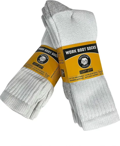 Vista 4 de Calcetines de trabajo de punta de acero resistente para hombre, multipack, talla de zapatos de EE. UU. 9-12