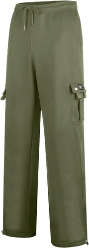 Vista 2 de LCMTWX Pantalones de entrenamiento para hombre, pantalones casuales para correr, deportivos, elásticos con bolsillos, pantalones atléticos de ajuste