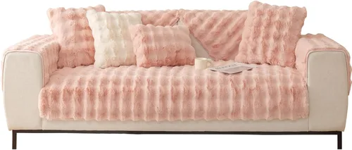 Vista 10 de MIFXIN Funda de cojín de felpa suave para sofá, funda de almohada de conejo esponjoso, protector de muebles para sofá seccional y respaldo