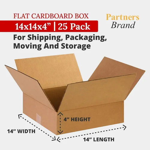 Vista 2 de Seleccione un tamaño: cajas planas marca Partners., Kraft, 25