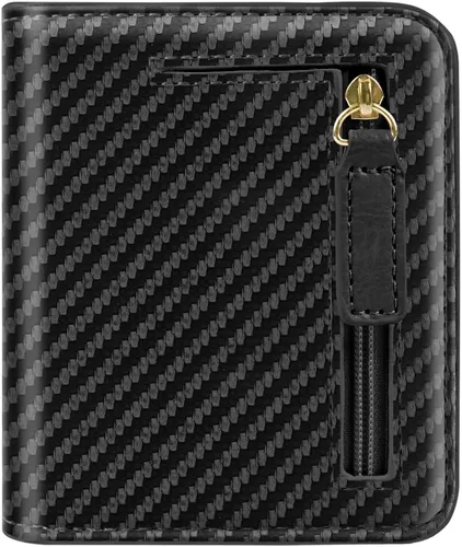 Vista 20 de Cartera pequeña con bloqueo RFID para mujer, con bolsillo plegable y compacto, lindo soporte para tarjetas de crédito, ranura para monedas, monedero