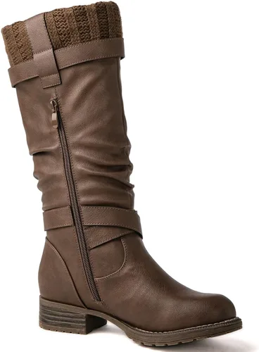 Vista 3 de GLOBALWIN Women's Motorcycle Boots Mid Calf Boots Low Heels Fall Winter Fashion Boots For Women