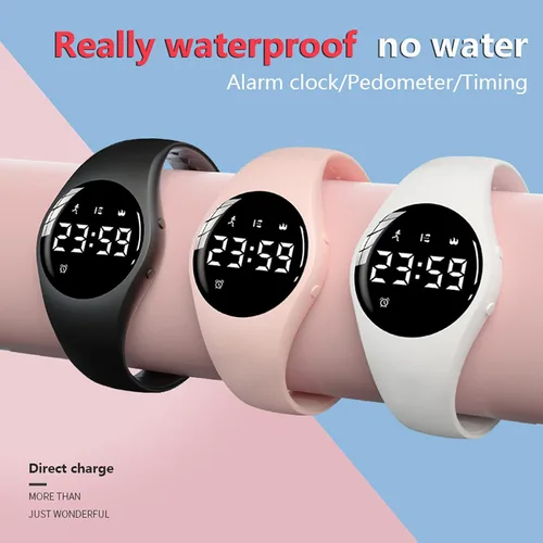 Vista 3 de Nuevo reloj electrónico inteligente de moda unisex con luz de modaMulti-funcional digital deportes impermeable reloj de estudiante despertador reloj