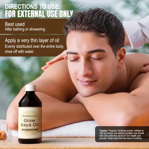 Vista 4 de Herbsforever Glow Kaya Oil - Aceite Gloris - Mantiene la humedad de la piel y el brillo - Aceite premium prensado en frío - Sin OMG, orgánico