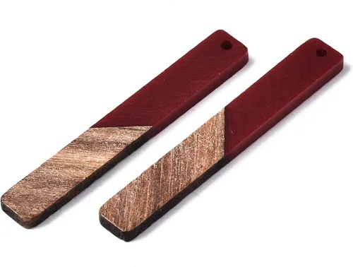 Vista 45 de Mega Pet Colgante de resina y madera de nogal para hacer joyas de bricolaje