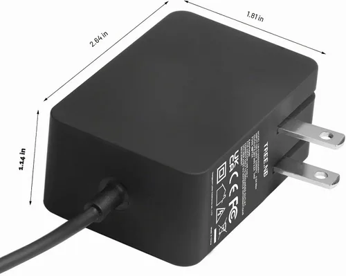 Vista 4 de Cargador Surface 3 13W 5.2V 2.5A Adaptador de Corriente CA Cargador de Cable de Reemplazo para Microsoft Surface 3, Modelo 1623 1624 1645 Tablet