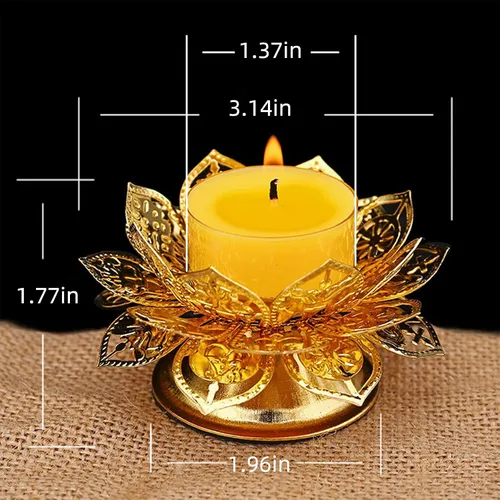 Vista 7 de Diwali Diya Vilakku - Juego de 2 portavelas para Pooja Ghee, portavelas de aceite de Puja indio, Lotus Diya para Diwali Pooja, suministros de altar