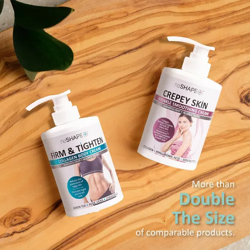 Vista 4 de Reshape Crema corporal de colágeno + loción de tratamiento de piel crepey, crema hidratante para el cuidado de la piel, crema para la piel crepey