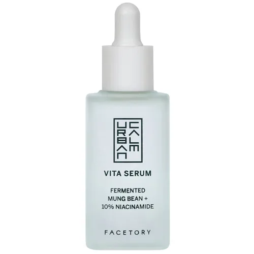 Vista 6 de FACETORY Urban Calm - Suero hidratante Vita con frijol mungo fermentado y 10% niacinamida, suero facial que aumenta el brillo para mujeres