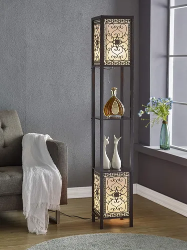 Vista 2 de Artiva USA "Infinity Heart 2-Light Shelf Lámpara de pie