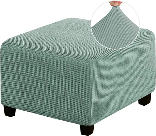 Vista 14 de Funda Otomana Elástica Fundas para Otomana Cuadradas para Sala de Estar Taburete Reposapiés Fundas Elásticas para Adaptarse al Reposapiés Otomano