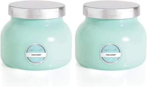 Vista 28 de Capri Blue Volcano Velas perfumadas – Velas en tarro de cristal de lujo para el hogar perfumadas con frutas tropicales y cítricos azucarados, mezcla