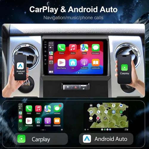 Vista 4 de Actualización estéreo de radio de coche de 64 GB para Ford F150 2009 2010 2011 2012, Plug and Play de 9 pulgadas Android 13 unidad principal