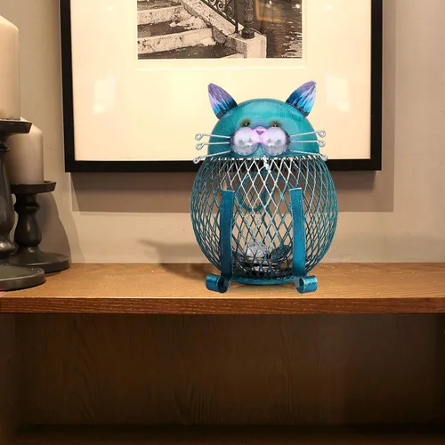 Vista 6 de Alcancía de metal para adultos, banco de dinero de animales con tapa inferior, regalos creativos y prácticos para gatos amantes de los gatos