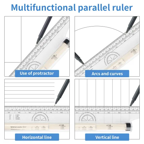 Vista 5 de MyLifeUNIT Regla rodante paralela de dibujo multiusos