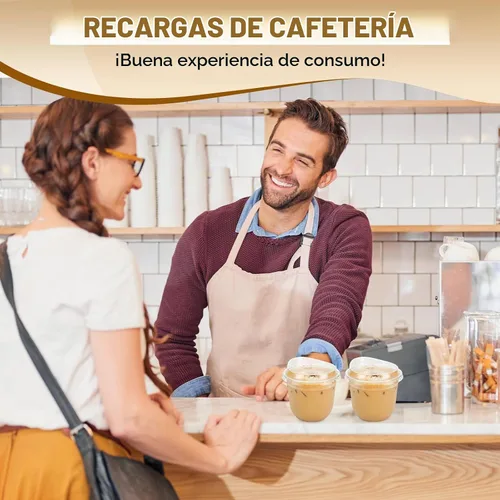 Vista 7 de 50 vasos de plástico transparente de 10 onzas con tapas
