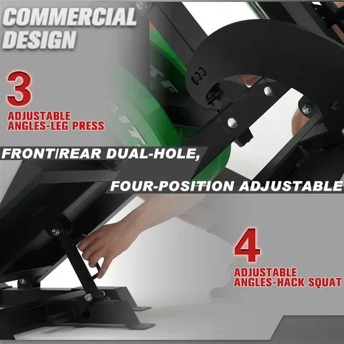 Vista 4 de RitFit Gazelle Pro - Máquina de prensa de piernas y sentadillas 3 en 1, máquina de prensa de piernas de acero de alta resistencia, capacidad de 2000