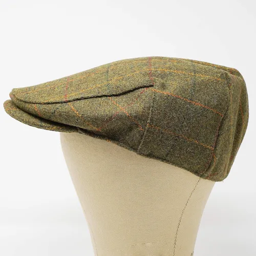 Vista 4 de Borges & Scott Gorra plana Woodsman - Totalmente impermeable - Yorkshire Tweed - Exterior 100% lana Cuadros dorados