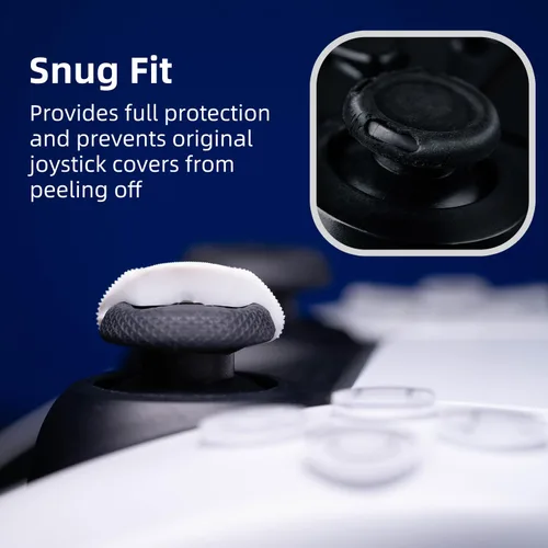 Vista 4 de Skull & Co. Juego de empuñaduras de pulgar convexas piel, tapa de joystick CQC analógica para Nintendo Switch Pro Controller y PS5PS4SlimPro