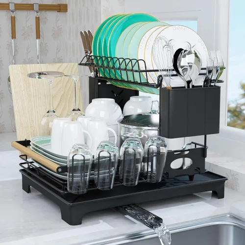 Vista 9 de Escurridor de platos para encimera de cocina con escurridor de platos