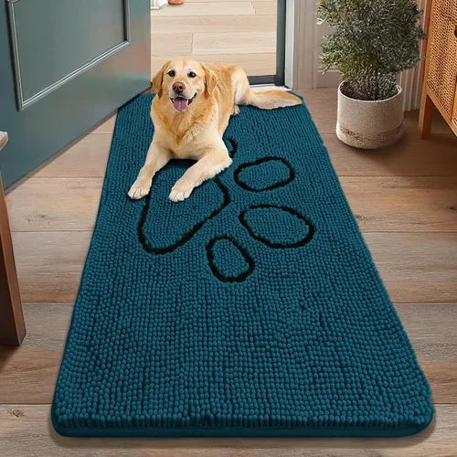 Vista 37 de Smiry Tapete para puerta de perro para patas fangosas, absorbente y Gris y negro