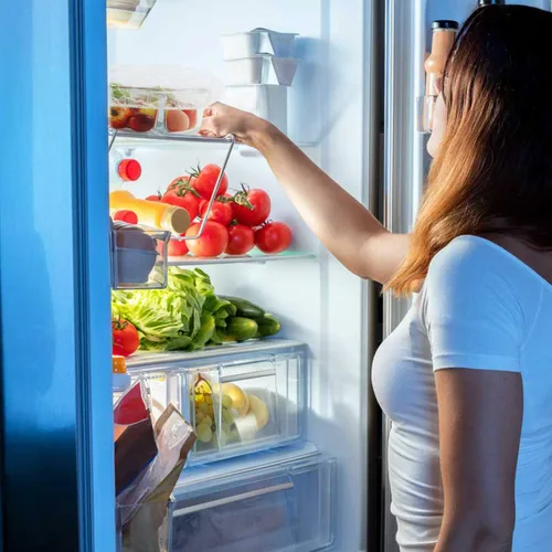 Vista 4 de Fundas elásticas para almacenamiento de alimentos, 60 fundas de plástico reutilizables para tazones, ajustables, transparentes, 4 tamaños