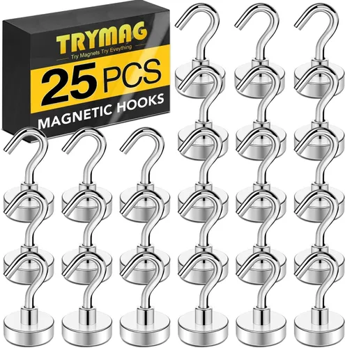 Vista 13 de TRYMAG Ganchos magnéticos para cabinas de cruceros, 30 libras +, paquete de Negro