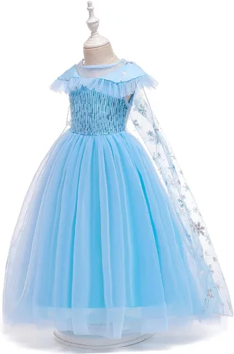Vista 3 de Lito Angels Girls Princess Snow Ice Queen Sister Costumes Halloween Birthday Fancy Party Dress Up with Cape Accessories