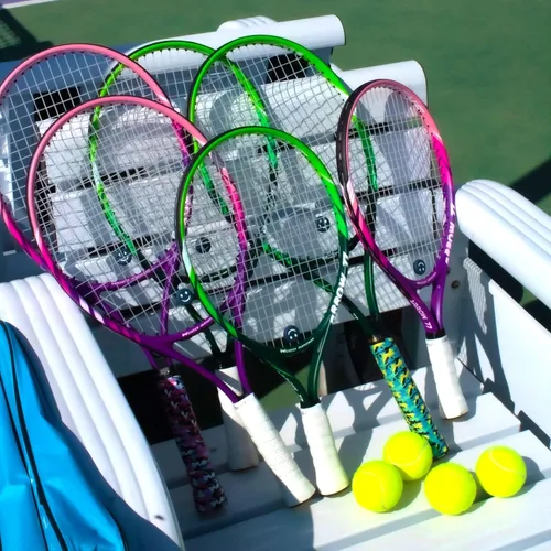 Vista 7 de Raqueta de tenis para niños de 19 pulgadas, 23 pulgadas, 25 pulgadas, raqueta de tenis para jóvenes/jóvenes, con bolsa de transporte, overgrips