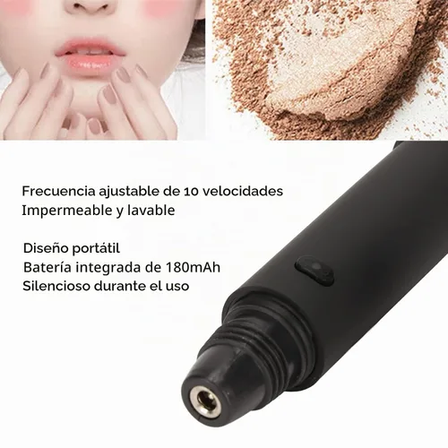 Vista 5 de TARSHYRY Cepillo de maquillaje eléctrico, 10 engranajes vibrantes, cerdas suaves, negro, USB recargable, herramienta de belleza multifuncional