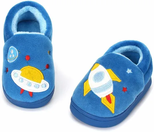 Vista 2 de ESTAMICO Pantuflas lindas para niñas con espuma viscoelástica para niños, zapatos cálidos de invierno para casa