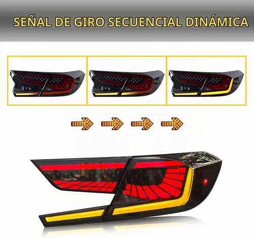Vista 4 de VLAND Luces traseras LED estrelladas compatibles con Honda Accord de 10ª generación 2018-2022 - Lámparas traseras con animación dinámica, ahumadas
