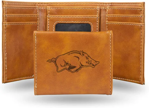Vista 99 de NCAA Rico Industries - Billetera triple grabada con láser, con grabado láser, accesorio para hombre