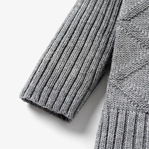 Vista 4 de PATPAT Baby Pullover Turtleneck Knitted Sweater Long Sleeve Solid Color Infant Fall Winter Warm Clothes