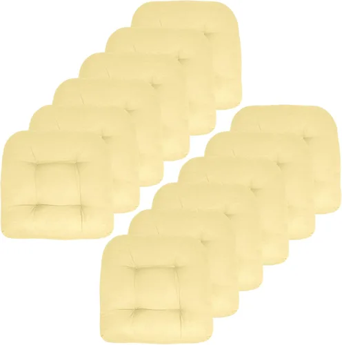 Vista 52 de Sweet Home Collection - Cojines para silla de patio y exterior, almohadillas prémium con relleno grueso y cómodo de fibra, mechones, 19 x 19 Negro